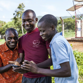 Young men having fun in Sagara B, Tanzania
