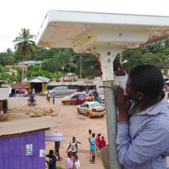 The BLUETOWN LAMPPOST illuminates Ghana with Street Light and Wi-Fi